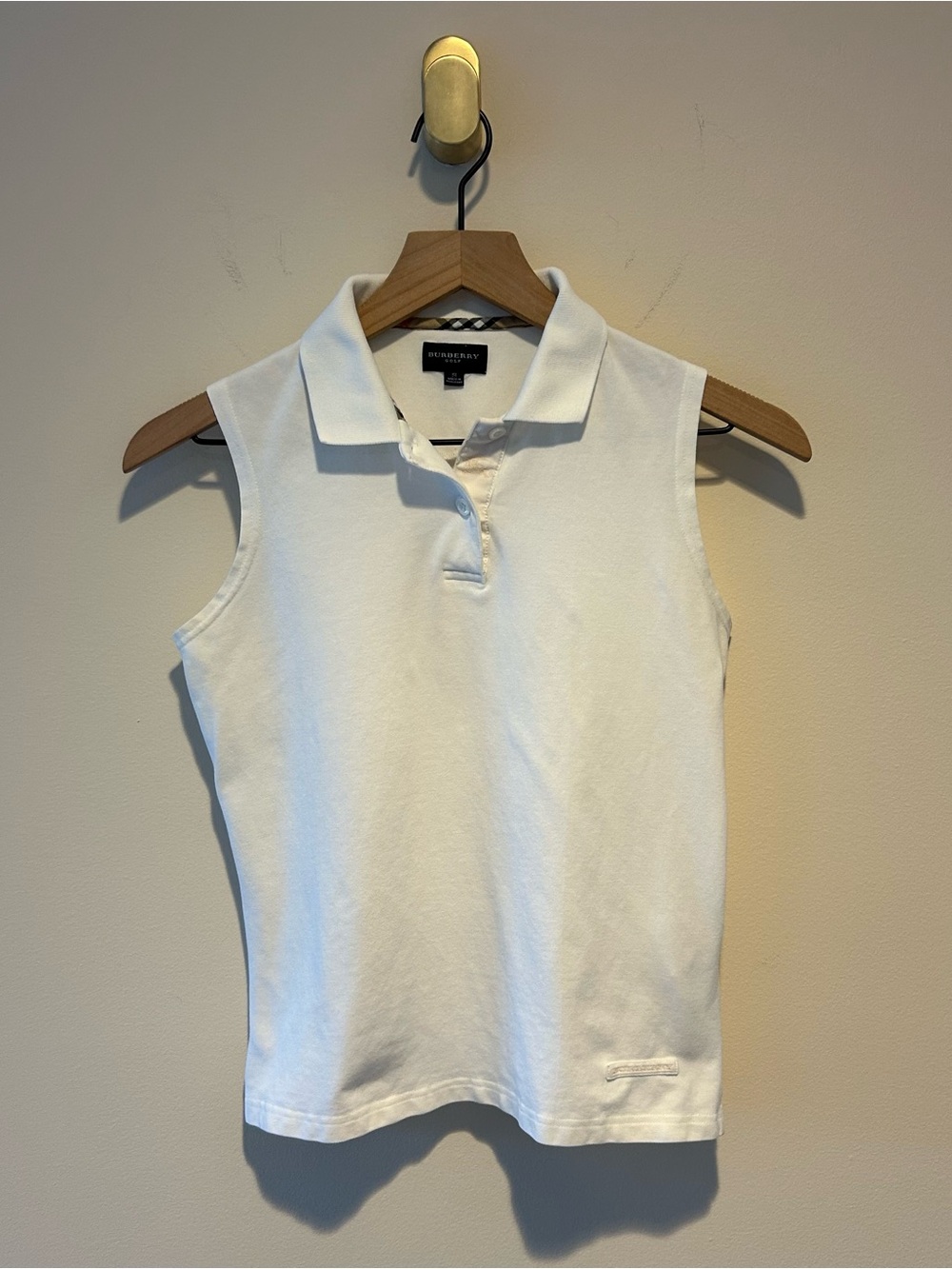 Burberry Women’s Golf Polo Shirt White Sleeveless